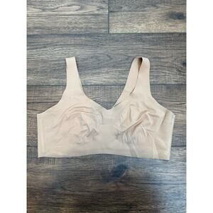 Honeylove V Neck Bra Liftwear Wireless Support Rose Tan Womens Large